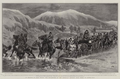 ミスストーンを求めて、セレスからジュマバリへのアメリカ代表団の出発 作： John Charlton